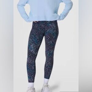 SWEATY BETTY Sz XL  Power Splatter Bubble Pattern High Rise 7/8 Leggings